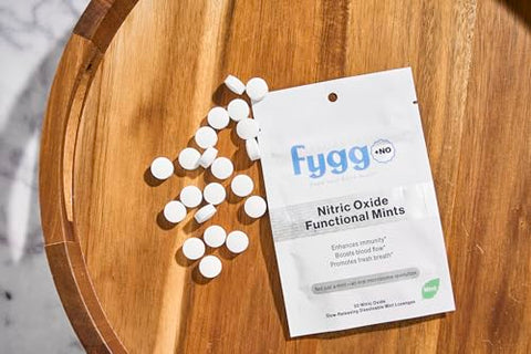 Fygg Nox Functional Mints Nitric Oxide-Inspired Breath Mints With Xylitol Prebiotics & Botanical Wellness Blend Sugar-Free Oral Mint 30 Count Pack
