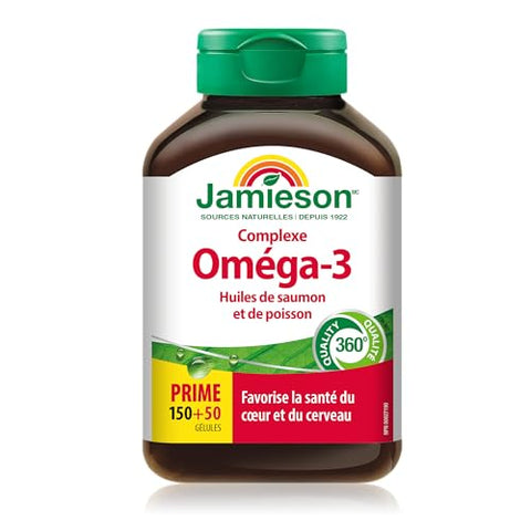 Jamieson Salmon & Fish Oils Omega-3 Complex 200Ct Bottle 1000 Mg