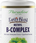 Paradise Herbs Earth'S Blend Bcomplex Methylated Enzymatically Active Forms Of B Vitamins + Superfoods Supports Energy & Immunity 60 Capsules