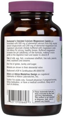 Bluebonnet Albion Chelated Calcium Magnesium Caplets 120 Count