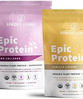 Sprout Living Epic Protein Bundle Vanilla Lucuma & Pro Collagen (20G Organic Plantbased Protein Powder Vegan Gluten Superfoods) 1Lb 12 Servings