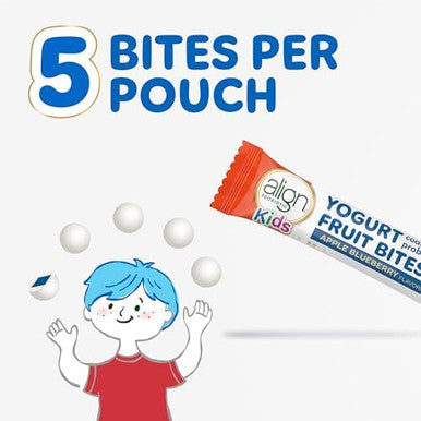 Align Probiotic Kids Yogurt Coated Probiotic Fruit Bites Added Probiotics Help Support Kids' Digestive Health Apple Blueberry Flavored 21 Individually Wrapped Pouches 105 Bites