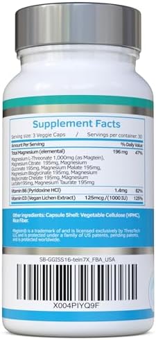 Magnesium LThreonate Complex 7in1 with 1000mg of Magtein Plus Magnesium as Bisglycinate Taurate Citrate Gluconate Malate and Lactate Supports Sleep Vegan US Made and No Artificial Nasties