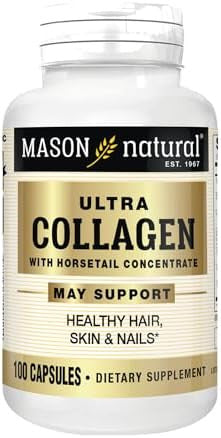 Mason Natural Ultra Collagen Capsules 100% Pure Hydrolyzed Collagen Supplement For Healthy Skin Hair Nails & Joints 100 Count 50 Day Supply