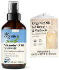 Sky Organics Vitamin E Oil Blend For Face, Organic Antioxidant Facial Oil, 30,000 Ius To Deliver Reparative Moisture And Soothe Dry, Damaged Skin, 100% Pure & Cold-Pressed, 3.97 Fl Oz, 117 Ml