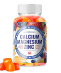 Nutrapep Calcium Magnesium Zinc Supplement Gummies - With Vitamin D3 K2 Magnesium Glycinate - Orange Berry Flavored Vegan Sugar-Free Gluten Free Chewable For Men Women Kids