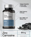 Horbaach Zinc Carnosine Supplement 84mg per Capsule 150 Count NonGMO and Gluten Free