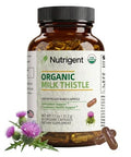 Nutrigent Usda Organic Milk Thistle Supplement Silymarin Supplement 280 Mg Liquid Organic Capsules Liver Health & Detox Support Non-Gmo 60 Count