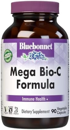 Bluebonnet Nutrition Mega Bioc Formula Vegetable Capsules High Potency Buffered Vitamin C For Immune Health Soy Gluten Nongmo Kosher Dairy Vegan 90 Count