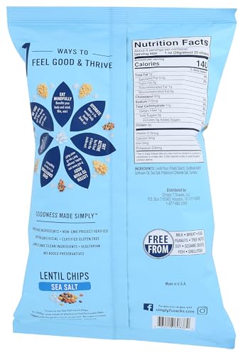 Simply 7 Chip Lentil Sea Salt 4 Ounce
