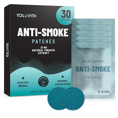 Tolevita Antismoke Herbal Patches Circle Shape 21Mg Teal Quit And Help Reduce Cravingsherbal Stop Aid For A Healthier Lifestyle 30 Patches