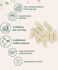 Micro Ingredients Psyllium Husk Capsules 3000Mg 500 Veg Caps Soluble Fiber Supplement For Women & Men Natural Prebiotics & Probiotics Fiber Supplements For Gut & Digestive Health Non-Gmo