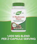 Nature'S Way 5-Mushroom Blend With Lion S Mane Shiitake Reishi Maitake Chaga Mushroom 60 Vegan Capsules