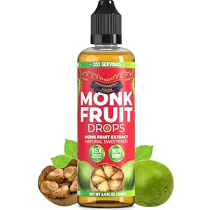 Monk Fruit Drops - Natural Sweetener 15X Sweeter Than Sugar (167 servings) | Monk Fruit Sweetener No erythritol - Monk Fruit Extract - (1.7 oz)