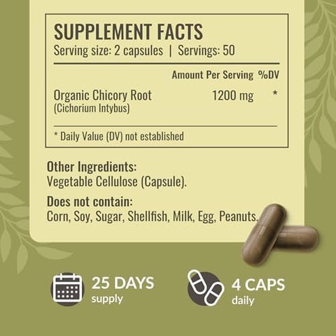 Herbamama Chicory And Milk Thistle Kit - Bundle Of 1200 Mg Chicory Root Capsules & Milk Thistle Tincture 2 Fl Oz - Vegan Non-Gmo Sugar & Alcohol- - 2 Pack