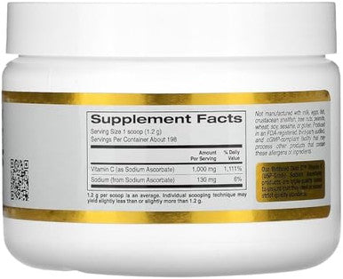 California Gold Nutrition Buffered Vitamin C Powder Nonacidic Gold C Usp Grade Sodium Ascorbate Suitable For Vegans And Vegetarians 8.40 Oz (238 G)