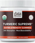 Gaia Herbs Turmeric Supreme Extra Strength Gummies Supports Swelling Relief To Help Maintain An Active Lifestyle Lemon Ginger Flavor 60 Vegan Organic Gummies (20Day Supply)
