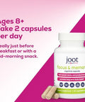 Just Thrive Focus & Memory Capsules â€“ Nootropic Brain Supplement For Clarity Concentration Memory Support & Energy â€“ Citicoline Lionâ€™S Mane Vitamins B12 & D3