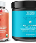 Apple Cider Vinegar Gummies & Multi Collagen Powder Organic Acv With Ginger + Hydrolyzed Collagen Peptides For Wellness Unflavored, 11 Oz & 60 Ct