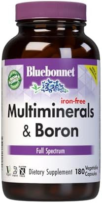 Bluebonnet Multi Minerals Plus Boron No Iron Vegetarian Capsules 180 Count