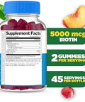 Lifeable Sugar Free Biotin Gummies 5000mcg Vitamin B7 Great Tasting Biotin Supplement for Hair Growth Skin and Nail Health Hair Supplement for Women Men Adults 90 Gummies