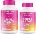 Pink Stork First Trimester Essentials Supplement Bundle Total Prenatal Vitamin + Dha And B6 Ginger Electrolyte Capsule For Morning Sickness Pregnancy Must Have