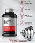 L-Arginine 4000mg | 120 Caplets | Maximum Strength Nitric Oxide Precursor | Vegetarian, Non-GMO, Gluten Free Supplement | by Horbaach
