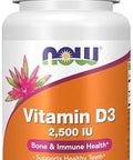 Now Foods Supplements Vitamin D3 2500 Iu Bone And Immune Health Nongmo 180 Softgels