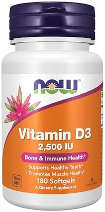 Now Foods Supplements Vitamin D3 2500 Iu Bone And Immune Health Nongmo 180 Softgels