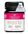 New Zealand Honey Co. Raw Manuka Honey UMF 20+ MGO 829+ - 17.6oz Family Size - Authentic New Zealand Sourced with Natural Enzymes and Pollens - Monofloral UMF Certified for Daily Wellness - 500g
