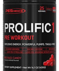 Pescience Prolific-1 Pre Workout Powder For Men & Women With L-Citrulline Nitric Oxide Booster Energy Powder & Nootropic For Focus â€“ Preworkout Without Beta Alanine â€“ 25 Scoops Red Razz Candy