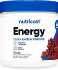 Nutricost Energy Drink Powder (Grape) (60 Servings) Pre Workout Supplement With Natural Flavors Nongmo Gluten