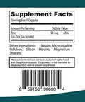 Zinc 50Mg, Immune Support & Antioxidant Supplement 100 Capsules - Gluten And Non-Gmo