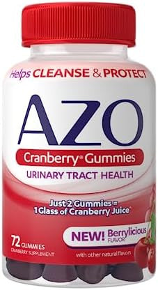 Azo Cranberry Urinary Tract Health Supplement Softgels & Gummies 1 Softgel/Gummy = 1 Glass Cranberry Juice Sugar Nongmo 100 Softgels & 72 Gummies