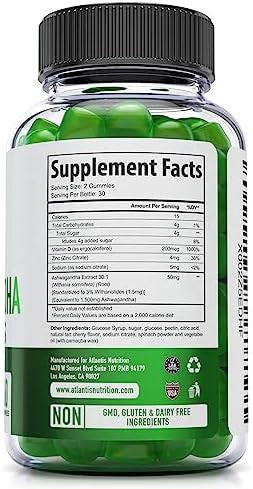Supergreens & Ashwagandha Gummies - Ashwagandha Promotes Calmness & Enhances The Immune System - Delicious Supergreens With Spinach, Broccoli, Beetroot & Green Tea For Immune Support - 60 Gummies