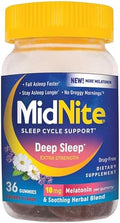 Midnite Deep Sleep Extra Strength 10 Mg Melatonin Sleep Aid Nonhabit Forming Herbal Dietary Supplement For Adults Drug Gluten Lactose Vegetarianfriendly 36 Gummies