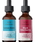 Herbamama Lemon Balm And Black Elderberry Kit - Bundle Of Lemon Balm Extract 2 Fl Oz & Black Elderberry Drops 2 Fl Oz - Vegan Non-Gmo Alcohol & Sugar- - 2 Pack