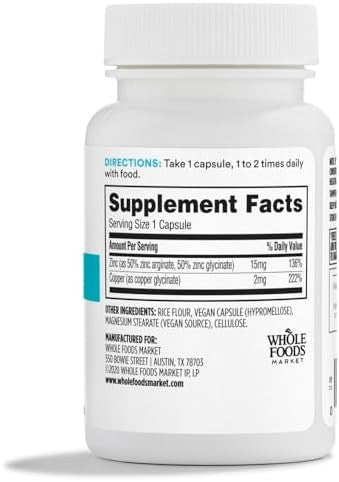 365 By Whole Foods Market, Zinc Chelated, 60 Capsules