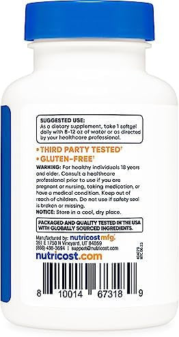Nutricost Astaxanthin 4Mg Gluten And Nongmo 120 Softgels (4 Month Supply)