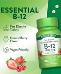 Nature's Truth B12 Vitamin Sublingual Tablets 1000 mcg 120 Count Vegan NonGMO and Gluten Free Vegan NonGMO and Gluten Free