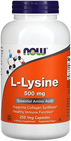 Now Foods Supplements Llysine (Llysine Monohydrochloride) 500 Mg Amino Acid 100 Veg Capsules