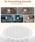 Glocusent 3-In-1 Portable Baby Sound Machine White Noise Machine For Sleeping Night Light & Phone Connected Speaker 34 Sounds Timing Function 1000Mah Large Battery Designed For Travel