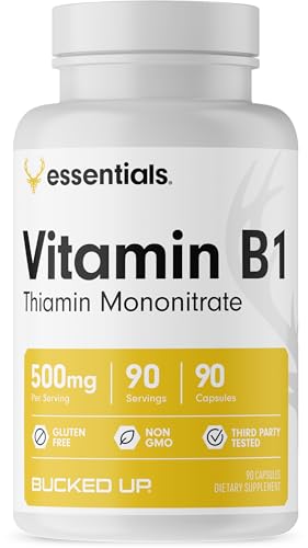 Bucked Up Vitamin B1 500mg Capsules Essentials 90 Servings