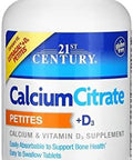 21St Century Calcium Citrate Petites + D3 Coated Tablets 200 Tablets Pack Of 3