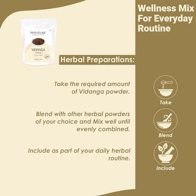 Minature Vidanga Powder (Embelia Ribes) Pure And Natural 227Gram
