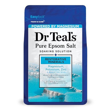 Dr Teal'S Pure Epsom SaltRestorative Minerals With MagnesiumPotassiumZinc & Essential Oils3 Lbs (Pack Of 4)