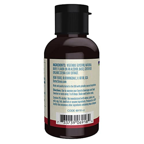 NOW Foods Better Stevia Liquid Maple ZeroCalorie Liquid Sweetener Low Glycemic Impact NonGMO 2Ounce
