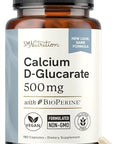Smnutrition Calcium Dglucarate 500Mg Cdg For Liver Detox And Cleanse Hormone Balance And Menopause Support Calcium Supplement Vegan Nongmo Thirdparty Tested 90 Capsules (3Month Supply)