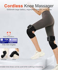 Klugpop Knee Massager With Heat For Pain Relief V5.0[2026 Upgraded] - Electric Cordless Heated Knee Brace With 6 Heat Levels And 3 Vibration Massage Mode s For Men Women (Black ) 2-Pack
