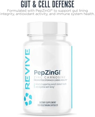 Revive Md Zinc Carnosine Supplement For Men & Women - Zinc & L-Carnosine To Support Gi Stomach Lining & Immune Health - Digestive Health Supplements Supports A Healthy Gut - 120 Vegetarian Capsules